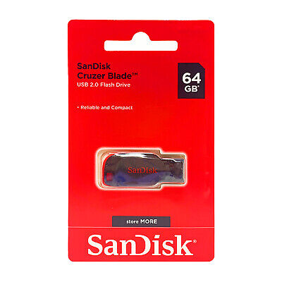FLASH DRIVE 64GB SANDISK USB CRUZER BLADE CZ50