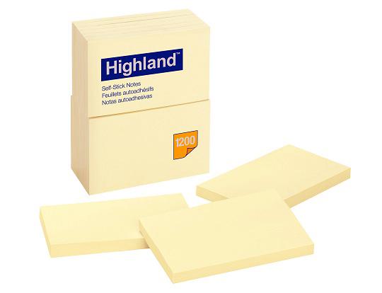 Highland Stick Notes 3X5 Yel100Sheet #6559