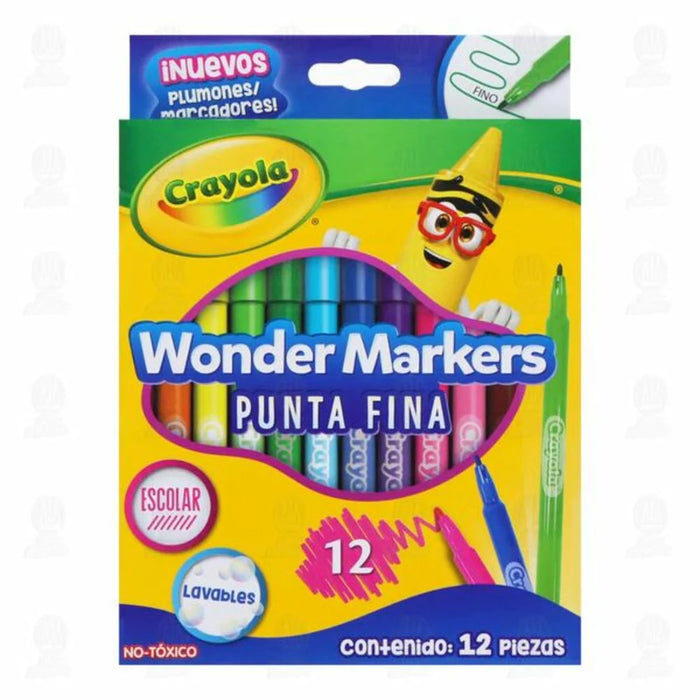 Crayola Wonder Markers Punta Fina 12PK