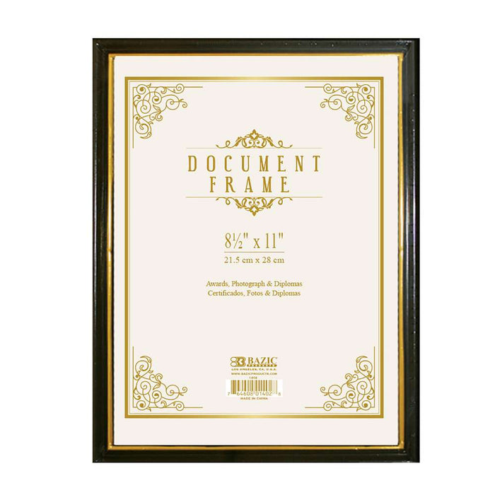 Document Frame with&nbsp;Gold Border 8.5″ X 11″ #1402