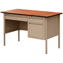 WRITING DESK SECRETARIAL METAL WITH LAMINATE TOP, 3 DRAW