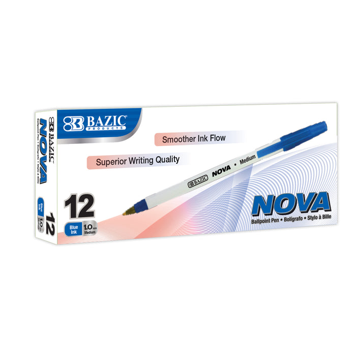 Nova Stick Pen Blue 12Pk 1.0Mm Bazic #17005