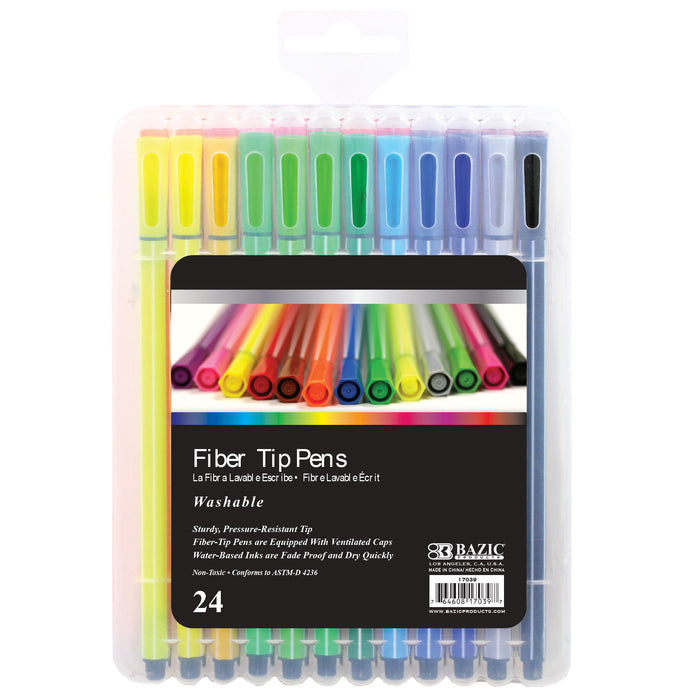 WASHABLE FIBER TIP PEN 24 COLORS #17039