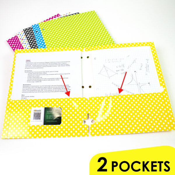 2 Pockets Polks Dot Fashion Portfolios Bazic 2172