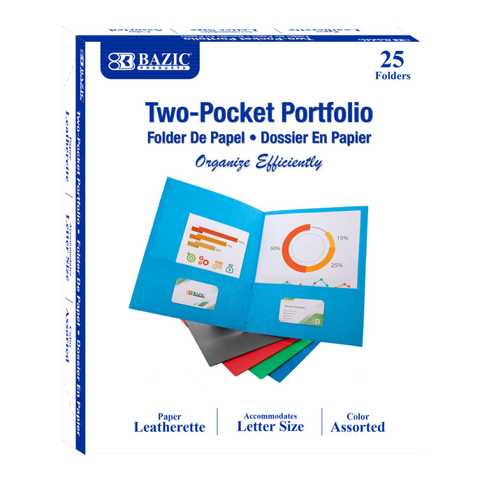 2 Pocket Folder Premium Assorted 25ct