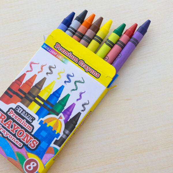 Bazic 8 Color Premium Crayons #2516