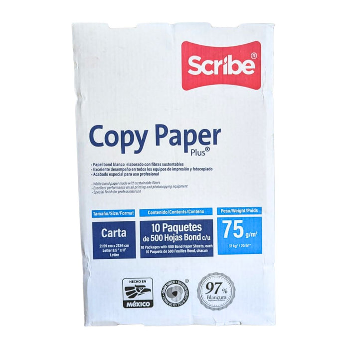 Code Scribe Paper Copy Paper 8.5X11, Scribe 10Rms (1Case) (97% Bright) — GITZ Office Supplies