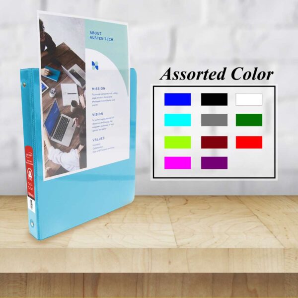 Binder 1.5 Cyan 3 Ring W/View W/2Pkt Bazic 4145