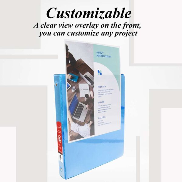 Binder 1.5 Cyan 3 Ring W/View W/2Pkt Bazic 4145