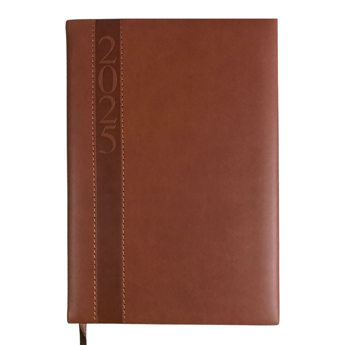 2025 AGENDA W/STRIP ASSTD COLOR BROWN, BLACK, GREEN, MAROON, BLUE & GREY