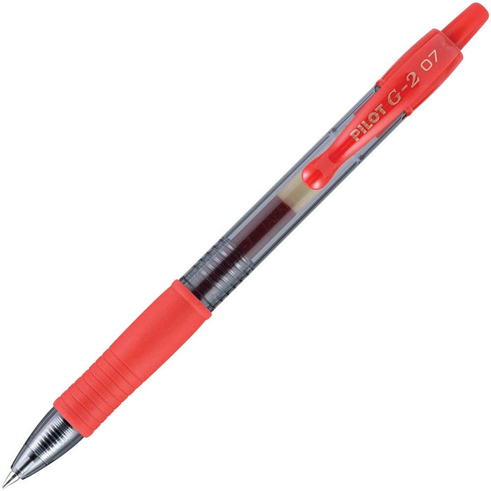 PENS PILOT GEL G2 0.7 RBALL RET RED  FINE W GRIP