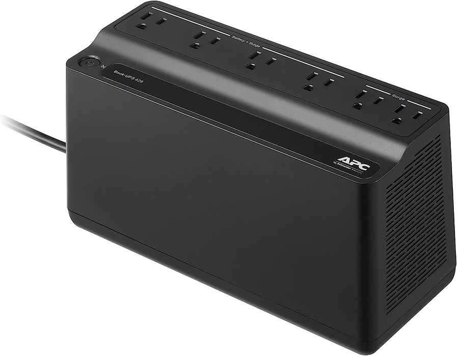 APC UPS Battery Backup Surge Protector, 425VA Backup Battery Power Supply, BE425M
