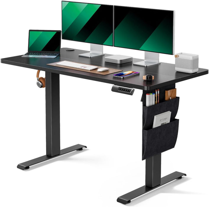 G-Series Standing Desk Adjustable Height 48x24 Inch, Electric Standing Desk with Storage Bag with Headphone Hook