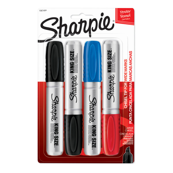 MARKERS SHARPIE PRO KING SIZE 4ct Assorted
