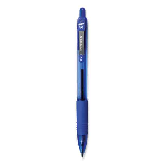 PENS Z-GRIP BP RET 0.7mm BLUE FINE ZEB-23920