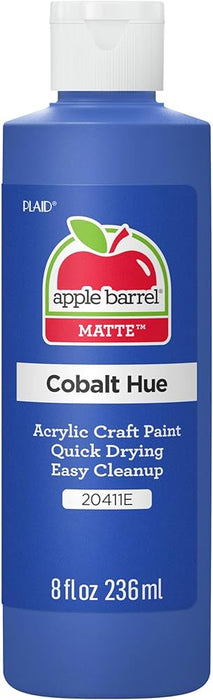ACRYLIC CRAFT PAINT 8oz MATTE COBALT BLUE - APPLE BARREL