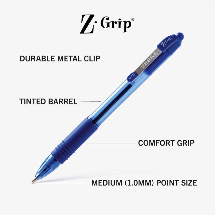 PENS Z-GRIP BP BLUE MED  1.0MM SINGLE