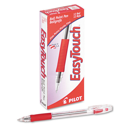 Pilot EasyTouch Ballpoint Pen, Stick, Medium 1 mm, Red Ink #32012