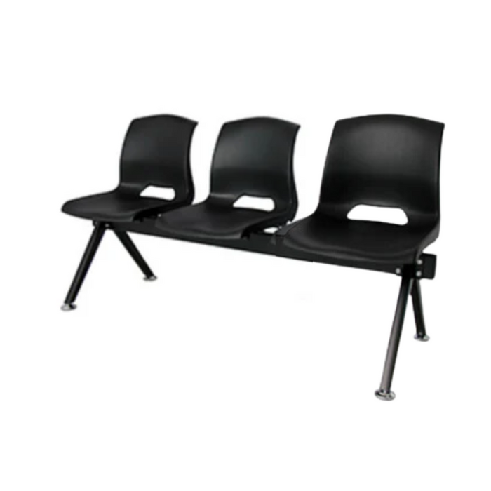 WAITING CHAIR BLACK (SET OF 3 JOINED)