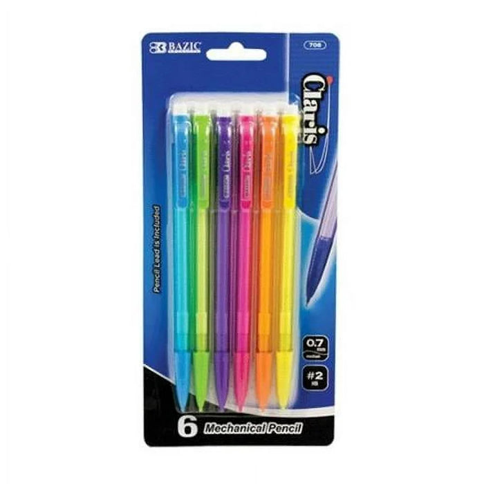 BAZIC MECHANICAL PENCIL CLARIS  0.7MM  6/PK. #708