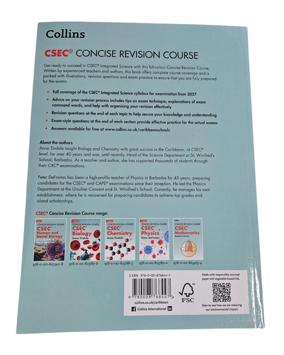 CSEC INTEGRATED SCIENCE  CONCISE REVISION COURSE ANNE TINDALE, PETER DEFREITAS & SHAUN DE SOUZA (Copy)