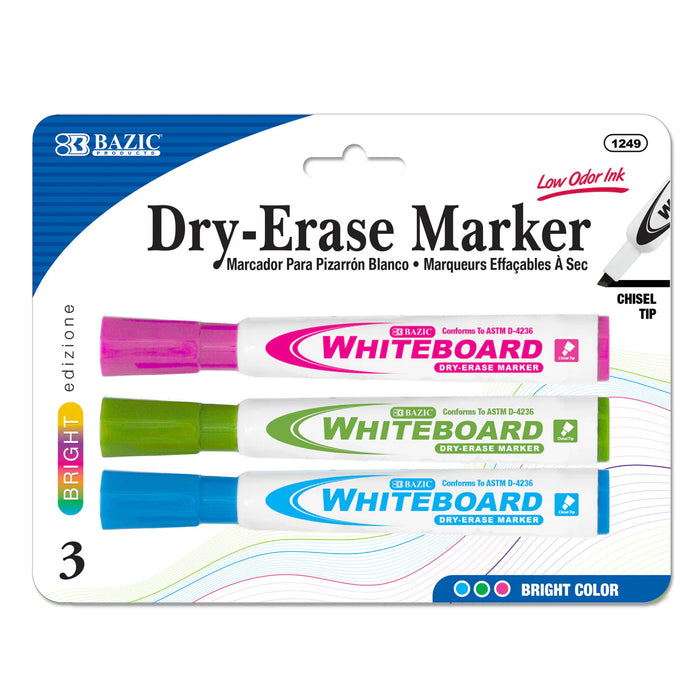 Dry-Erase Markers Low Odor Ink Bright Edition 3CT