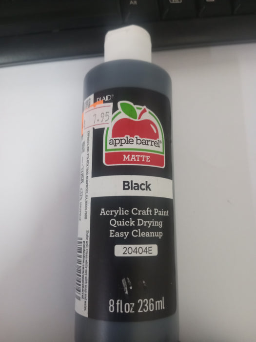 ACRYLIC 8oz MATTE BLACK APPLE BARREL