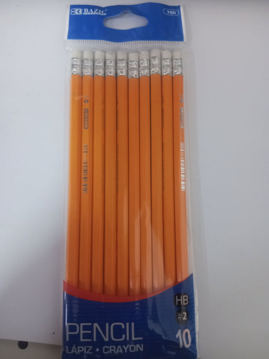 PENCIL 10ct YELLOW BAZIC #766