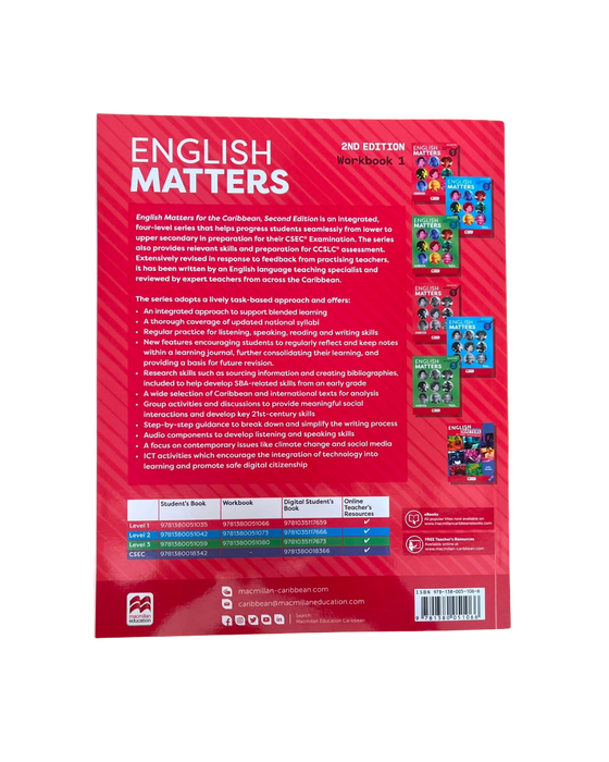ENGLISH MATTERS STUDENT WORK BOOK 1 2ND EDITION JULIA SANDER