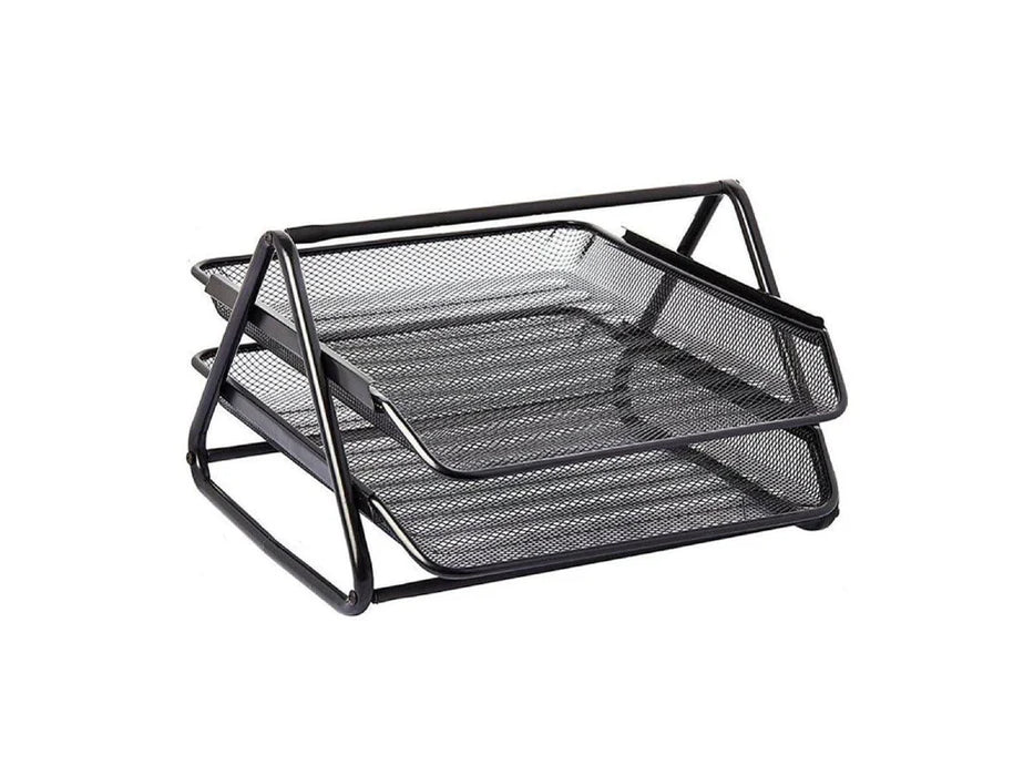 DESK TRAYS METALLIC BLACK 2 TRAYS A4