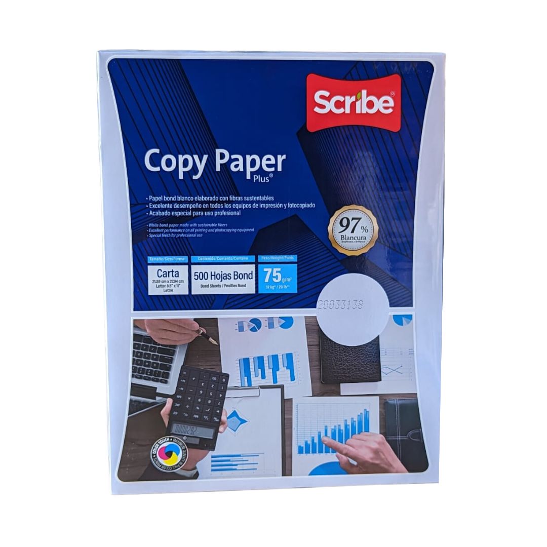 Copy Paper 8.5X11, 500 Sheet Scribe - Single (97% Bright) — GITZ Office ...