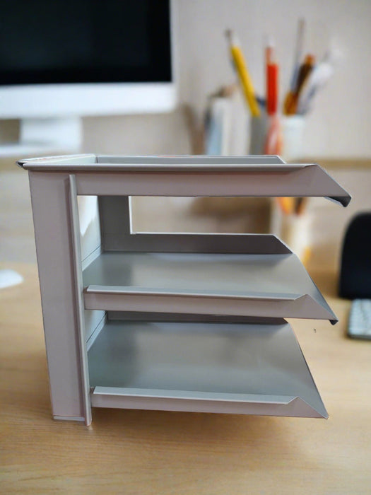 DOCUMENT TRAY 3 TIER METAL GREY