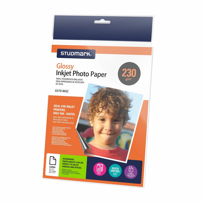 PHOTO PAPER GLOSS 8.5X11 STUDMARK 20'S