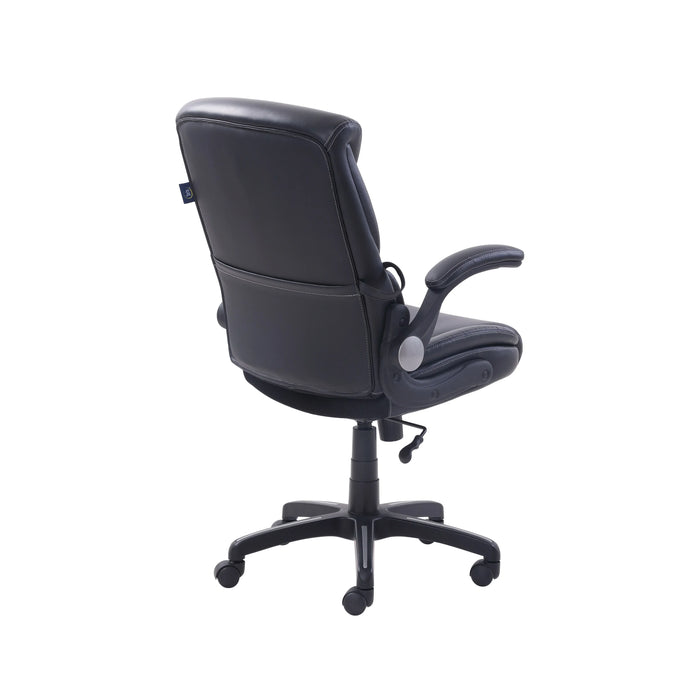 SERTA MANAGERS CHAIR BLACK W MEMORY FOAM AND MOVEABLE ARMS