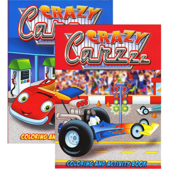 COLORING BK CRAZY CARZZZ 12504