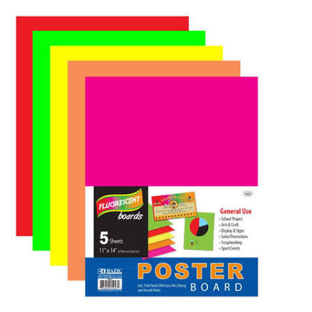 POSTER BOARD NEON 11X14, 5sht 5577