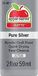 ACRYLIC 75ml/2oz MATTE PURE SILVER APPLE BARREL