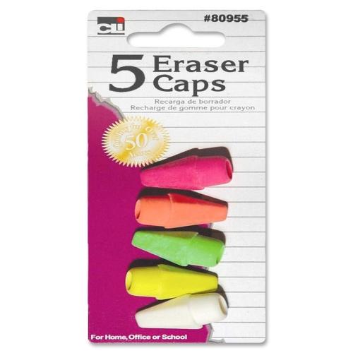 Pencil Cap Erasers 5Ct