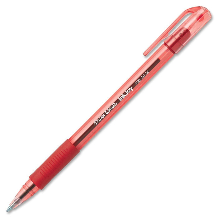 Inkjoy Red Ink Stick Pens W/ Grip (12Pk)