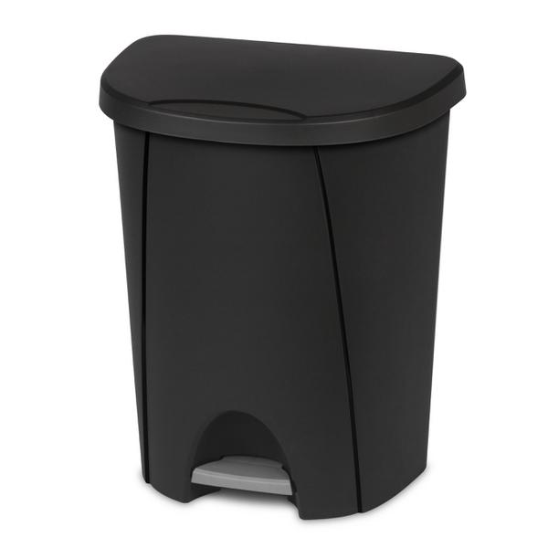 STEP-ON WASTEBIN 6.6GAL BLACK STERILITE