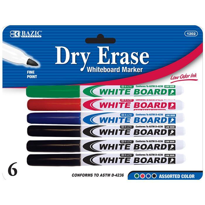 Fine Tip Assorted Color Dry-Erase Marker (6/Pack) #1202