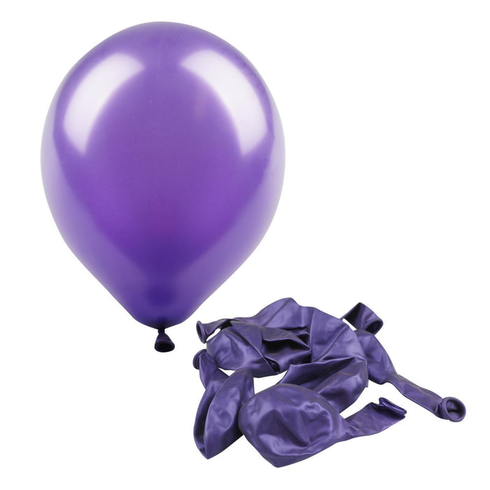Balloons 10Ct 12" Pearlized Metallic Purple -Helium Quality