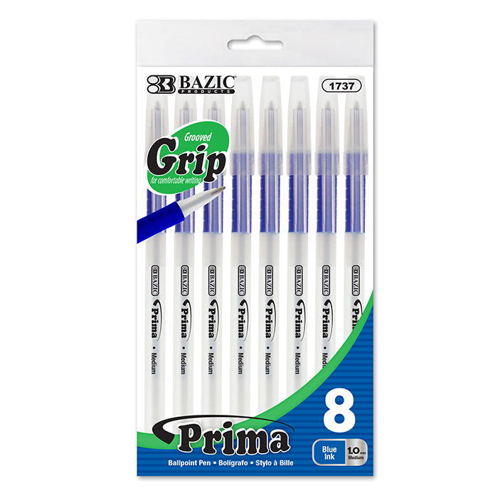 Prima Blue Stick  Pen 8Ct Bazic