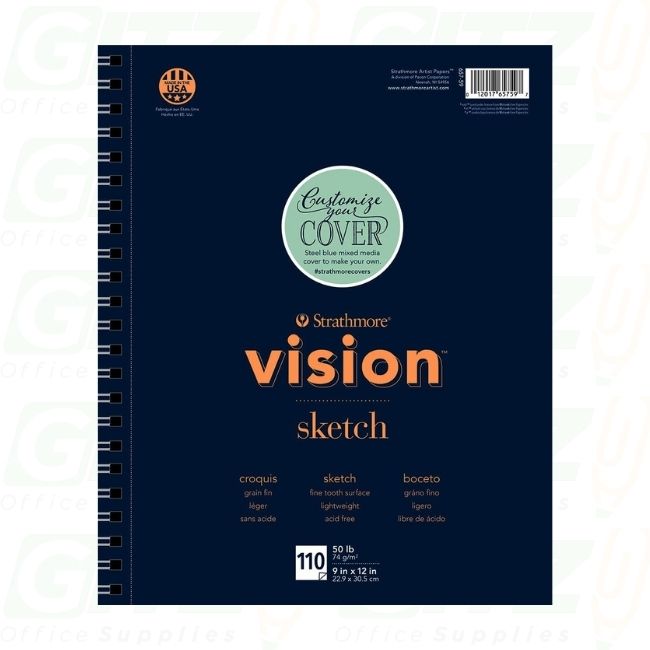 STRATHMORE VISION SKETCH BOOK 9X12, 50#, 110PG (2/PK) — GITZ