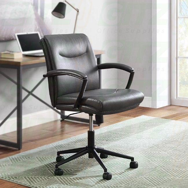 Serta Modern Task Chair- Faux Leather Upholstery