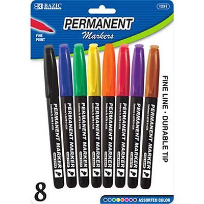 Markers Fine Tip Desk Style Assorted Colors Bazic 1291