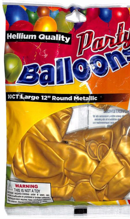 Balloons 10Ct Metallic Gold