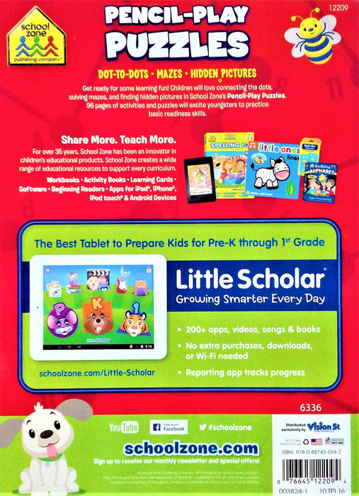 Activity Books School Zone Pencil-Play Puzzles, Dot-To-Dot