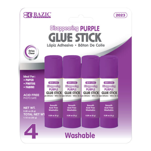 Glue Stick- Disappearing Purple .28Oz 4Ct #2023