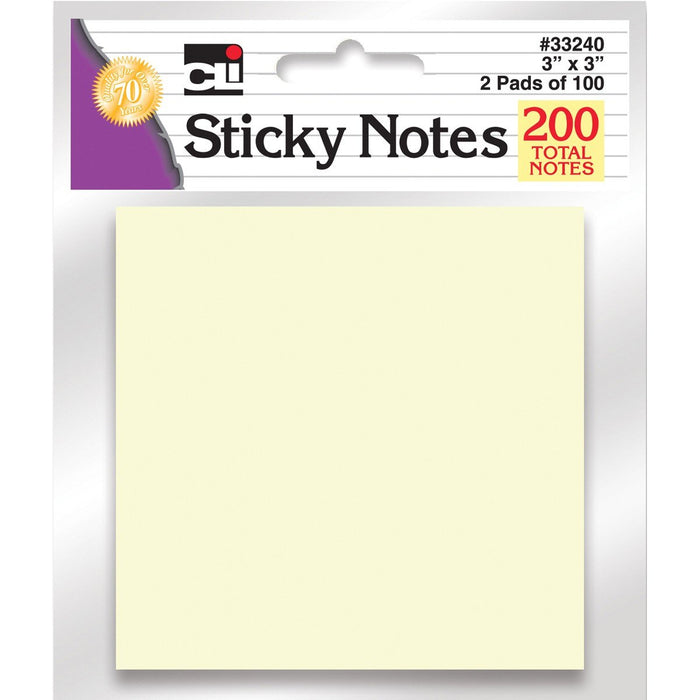 Pastel Yellow Sticky Notes (2Ct) #33240